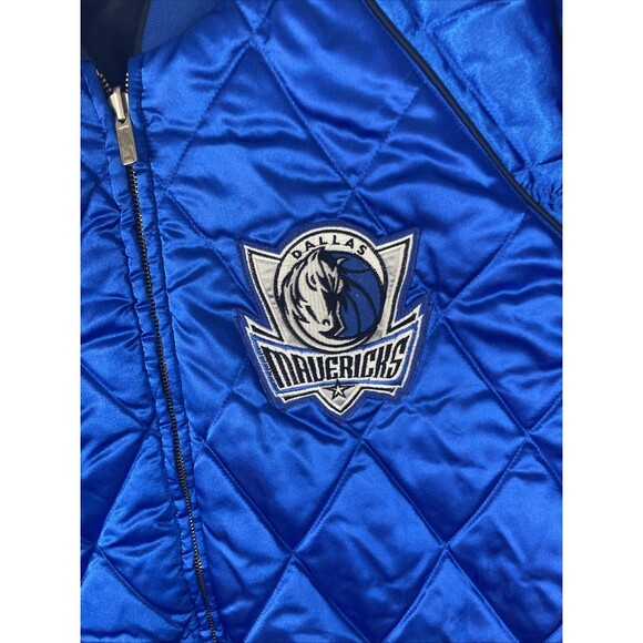 Vintage G-III Dallas Mavericks Reversible Quilt Varsity Jacket Mens 3XL Blue Y2K - Picture 5 of 13